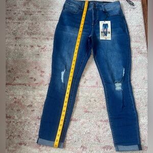 Royalty For Me Distressed Blue Skinny Jeans